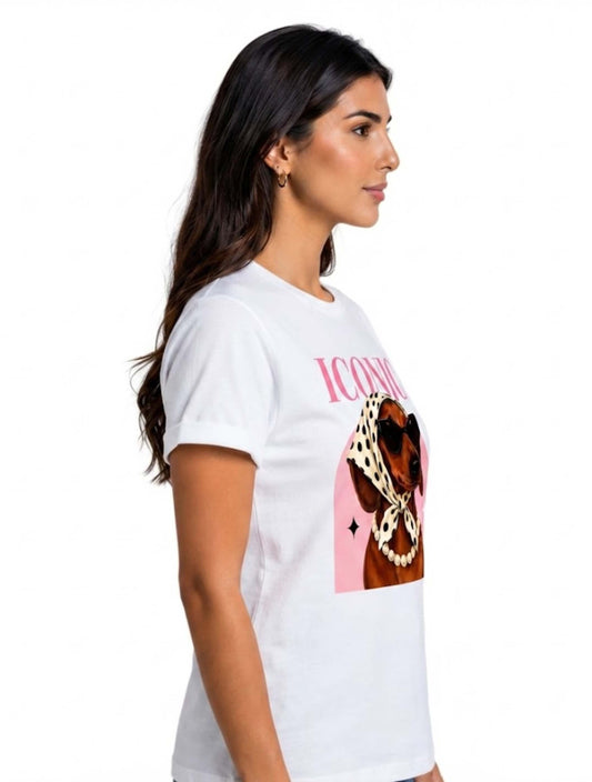 Camiseta de mujer "Iconic Dachshund" en Tela Fría | Maitex