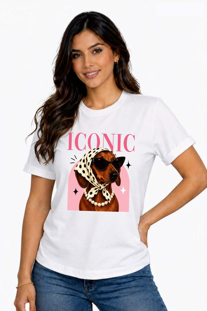 Camiseta de mujer "Iconic Dachshund" en Tela Fría | Maitex