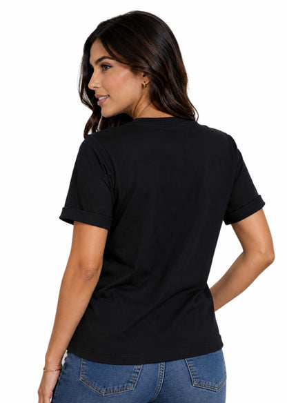 Camiseta de mujer "Yorkie Fashionista" en Tela Fría | Maitex