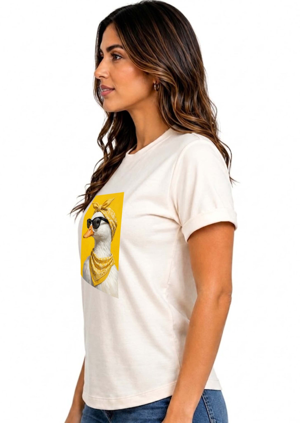 Camiseta de mujer "Pato Glam" en Tela Fría | Maitex