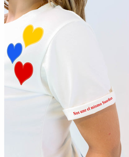 Camiseta de mujer "Nos une el mismo sueño" en Tela Fria | Maitex