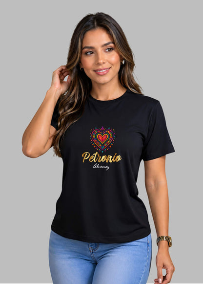 Camiseta de mujer "Corazón Petronio" en Algodón Premium Peruano | Maitex