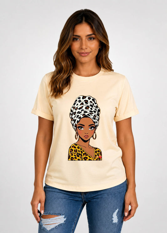 Camiseta de mujer "Mujer Leopardo" en Tela Fría | Maitex