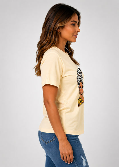 Camiseta de mujer "Mujer Leopardo" en Tela Fría | Maitex