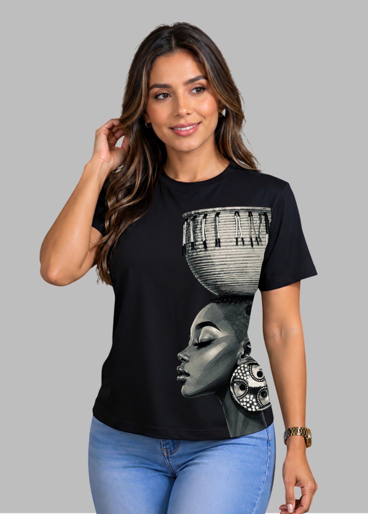 Camiseta de mujer "Mujer Ancestral" en Algodón Premium Peruano | Maitex