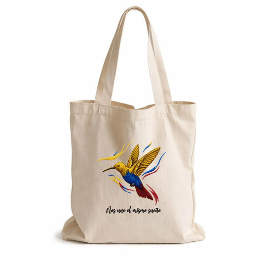 Tote Bag "Colibrí Tricolor" en Lona 100% Biodegradable | Maitex